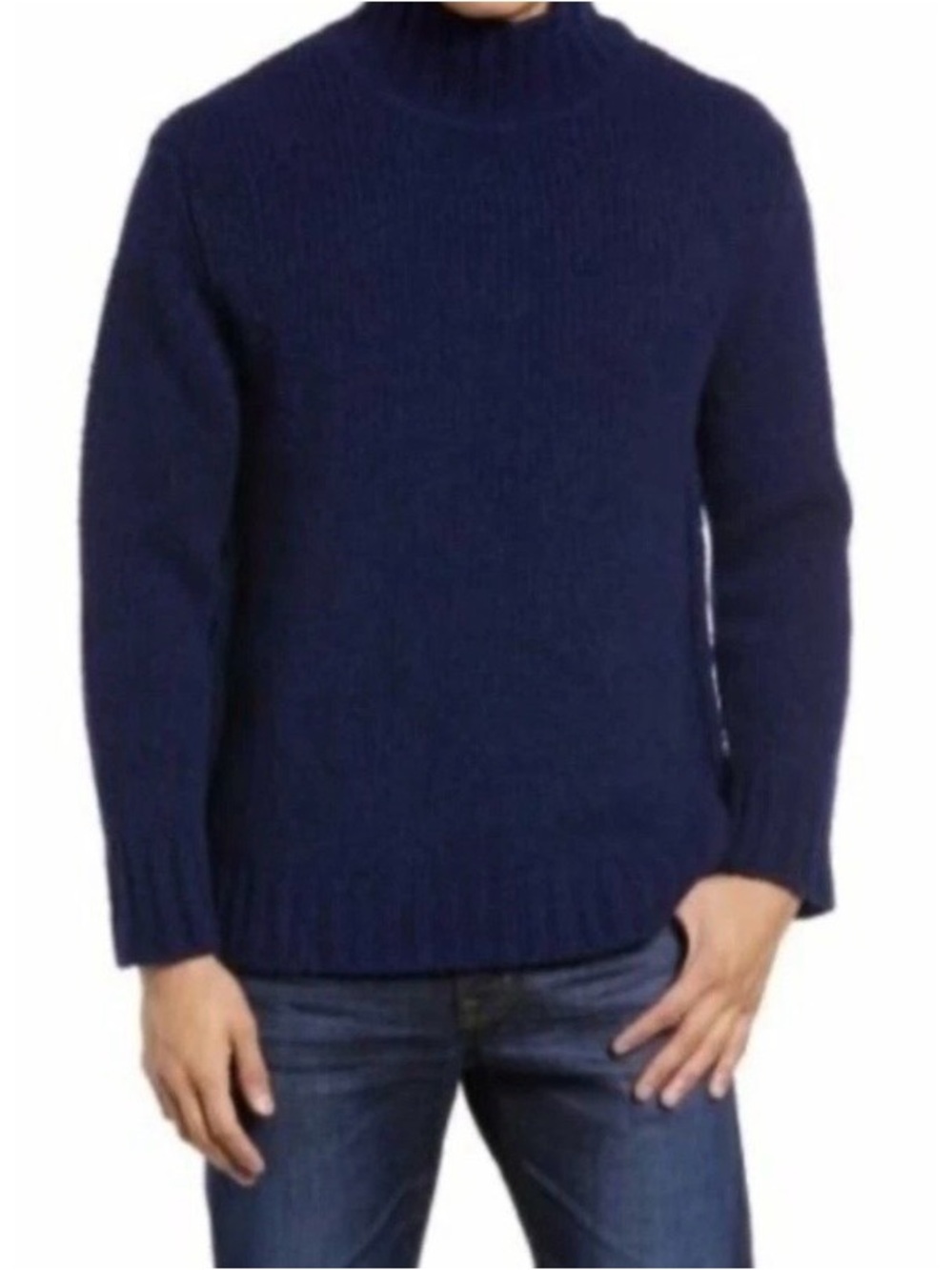 NN07 NWT No Nationality Douglas Wool Pullover Sweater Italian Yarn Men L Navy